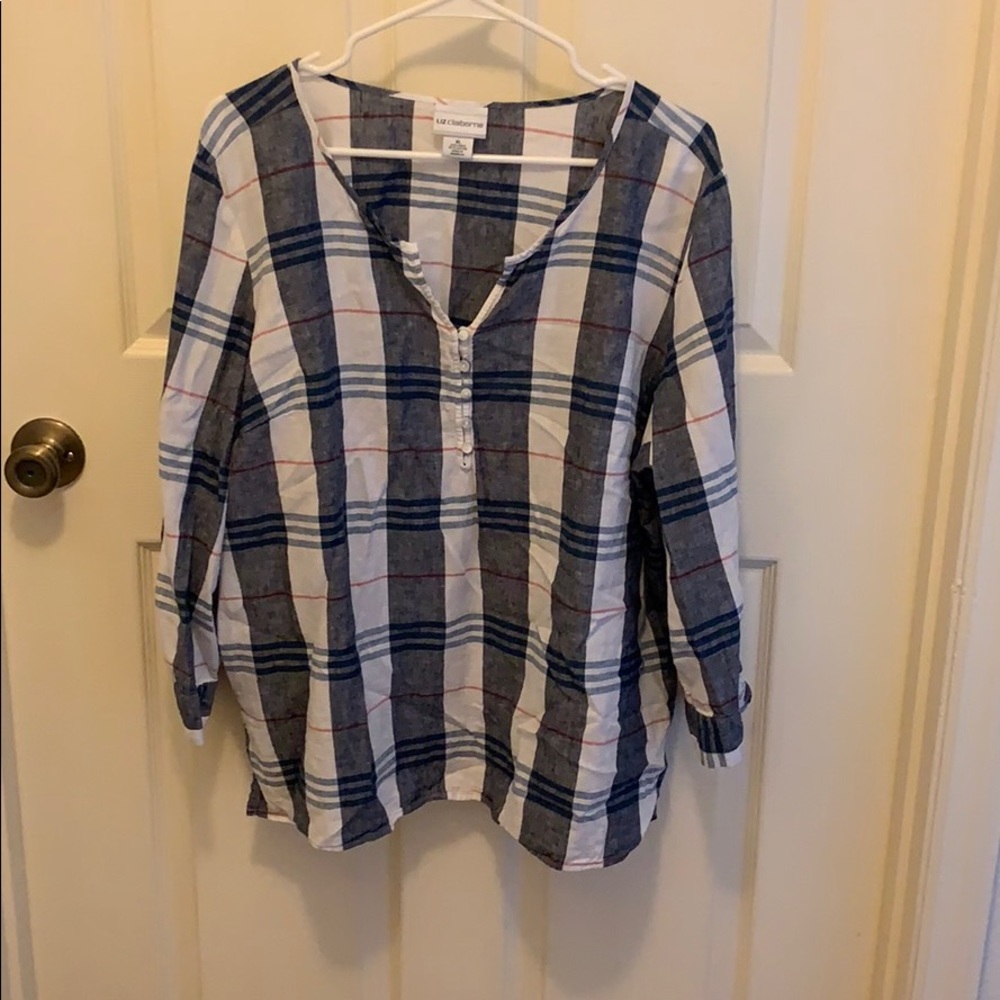 Liz Claiborne Plaid Top